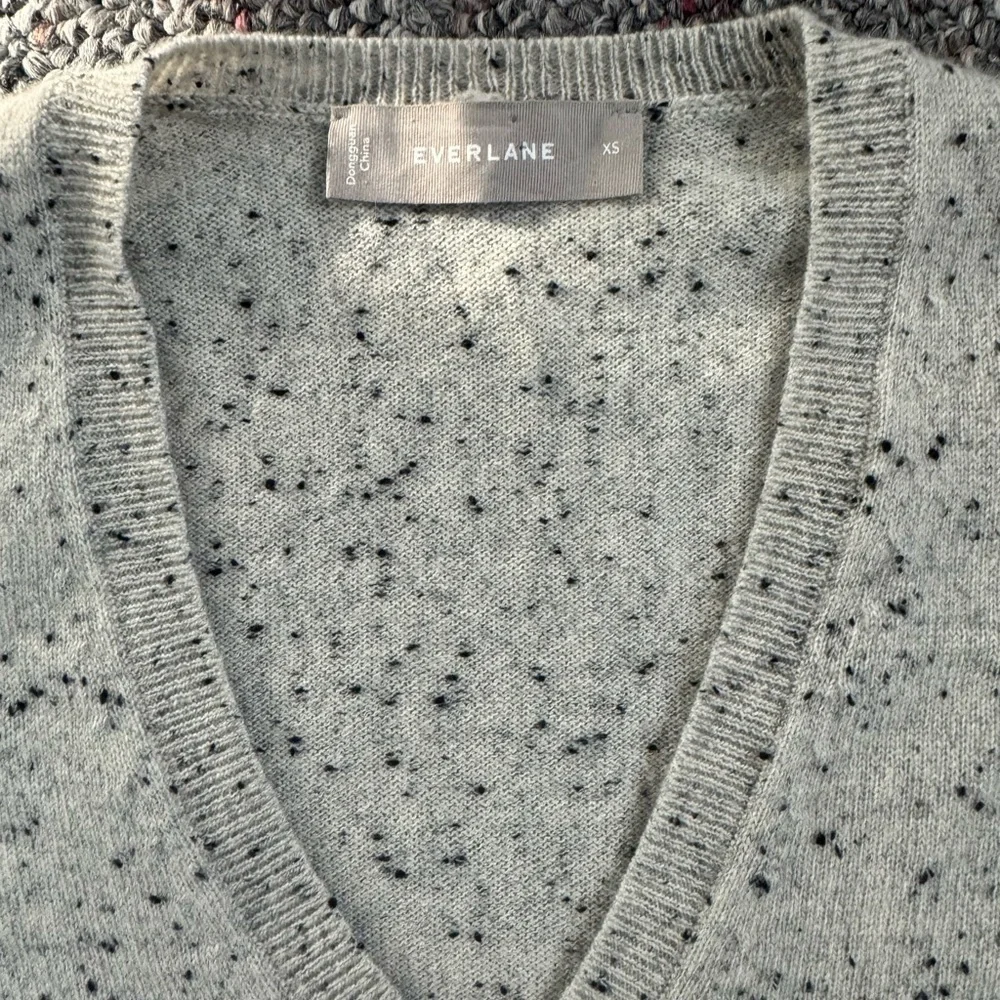 Everlane Gray Speckled 100% Cashmere Knit Sweater Womens Size Xs